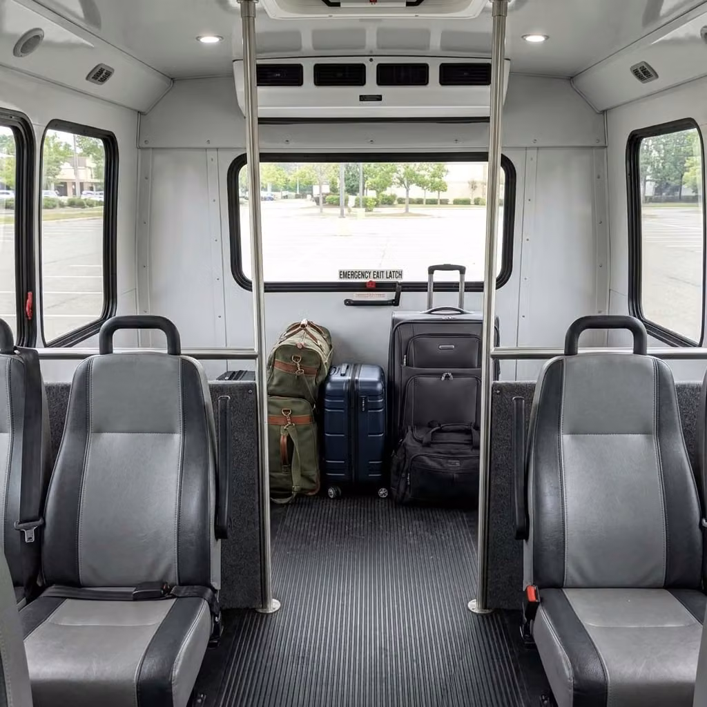 wauwatosa 28 passenger minibus luggage area
