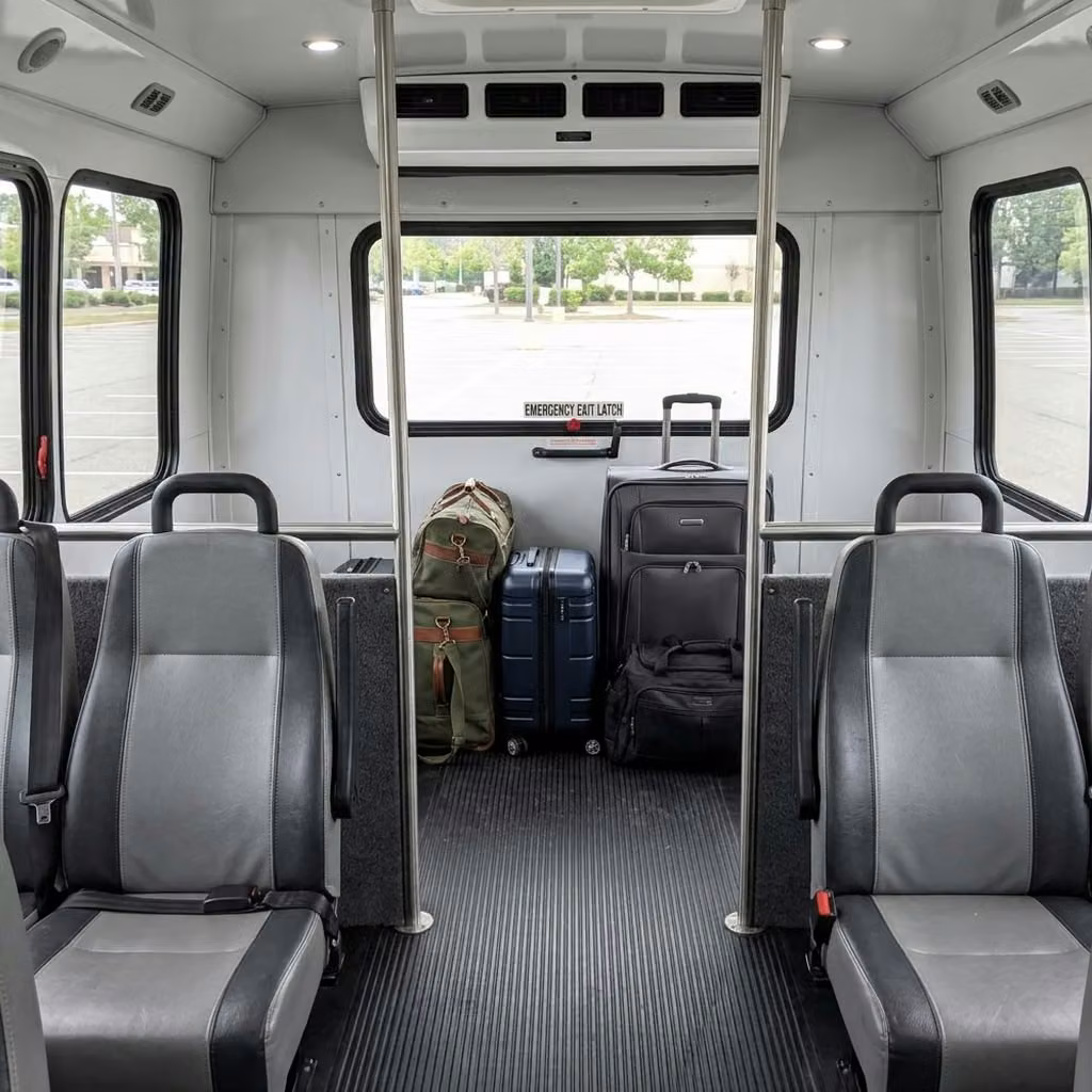 wauwatosa 30 passenger minibus luggage area
